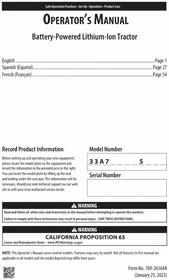 Notice TROY-BILT SUPER BRONCO 42E XP Tracteur