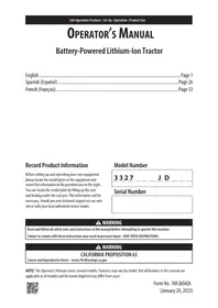 Notice TROY-BILT TB30E XP Tracteur