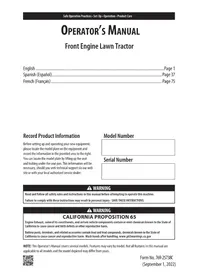 Notice TROY-BILT SUPER BRONCO 54K XP Tracteur