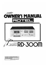 Notice ROTEL RD300M Magnétocassete