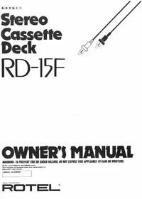 Notice ROTEL RD15F Magnétocassete