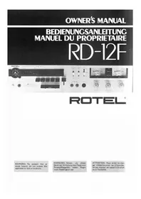 Notice ROTEL RD12F Magnétocassete