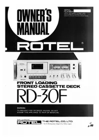 Notice ROTEL RD30F Magnétocassete