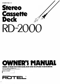 Notice ROTEL RD2000 Magnétocassete