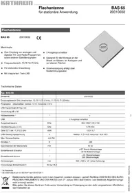 Notice KATHREIN BAS 65 Antenna satellitare