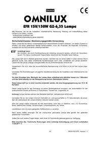Notice Omnilux EFR 15 V Lampe