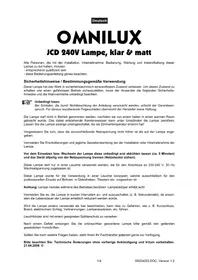Notice Omnilux JCD 240 V Lampe