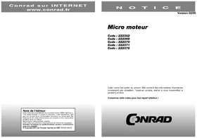 Notice MFA 950D8101 Micro moteur