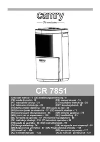 Notice CAMRY CR 7851 Dezumidificator