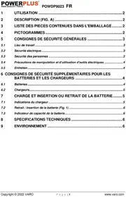 Notice PowerPlus POWDP9023 Batterie