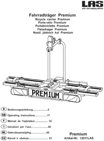 Notice LAS PREMIUM 12011LAS Porte-vélo