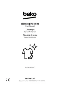 Notice BEKO BAW 385 UK Máquina de lavar