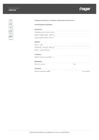 Notice HAGER UG81S3 Tableau électrique