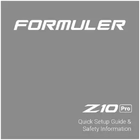 Notice Formuler Z10 PRO Recepteur