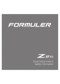 Notice Formuler Z11 PRO Recepteur