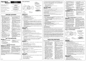 Notice HAMILTON BEACH 31434 Grille pain