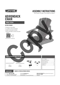 Notice Lifetime 60284 Mobilier de jardin