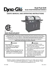 Notice Dyna-Glo DGP730SNBD Plaque de grill