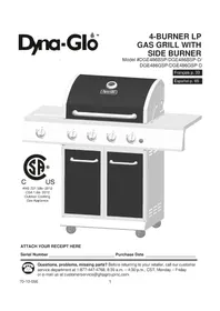 Notice Dyna-Glo DGE486GSPD Barbecue