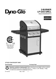 Notice Dyna-Glo DGB390SNPD Barbecue