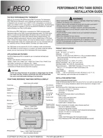 Notice PECO T4522001 Thermostat
