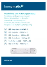 Notice Homematic IP HMIPRGBW Contrôleur