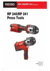 Notice RIDGID RP 240 Hand tool