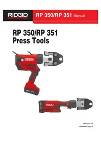 Notice RIDGID RP 351 Hand tool