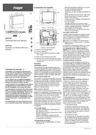 Notice HAGER WHT74003Q Thermostat