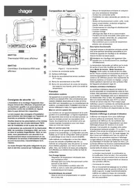 Notice HAGER WHT73003A Thermostat