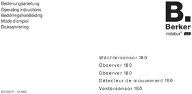 Notice BERKER 75261174 Détecteur de mouvement
