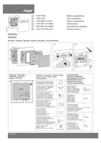 Notice HAGER WYE050 Interrupteur électrique