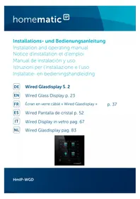 Notice Homematic IP HMIPWWGD Écran tactile