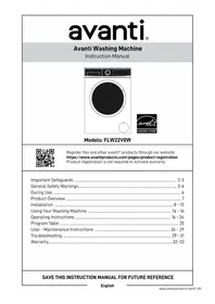 Notice Avanti FLW22V0W Lavadora