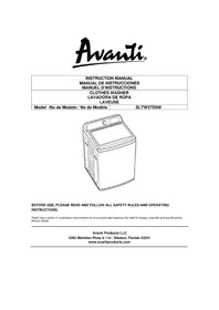 Notice Avanti SLTW37D0W Lavadora