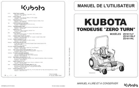 Notice KUBOTA ZD1611LF Tondeuse à gazon