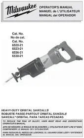 Notice MILWAUKEE 652321 Scie électrique