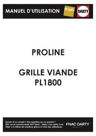 Notice PROLINE PL1800 Plaque de cuisson