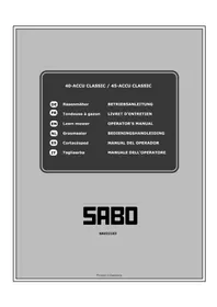 Notice SABO 40ACCU CLASSIC Tondeuse à gazon