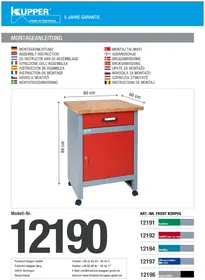 Notice Küpper 12197 établi