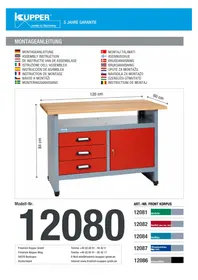 Notice Küpper 12082 Établi de travail