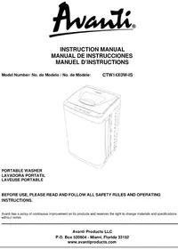 Notice Avanti CTW14X0WIS Lavadora