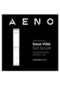 Notice AENO SV1 Macchine per confezionamento sottovuoto