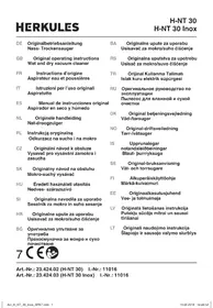Notice Herkules HNT 30 Ryksuga