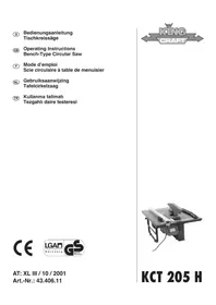 Notice King Craft KCT 205 H Scie