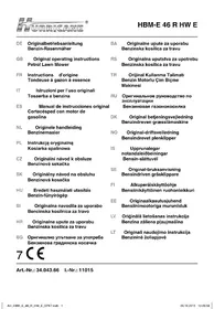 Notice Hurricane HBME 46 R HW E Tondeuse à gazon