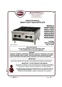 Notice Wells HDHP3630G Cuisinière