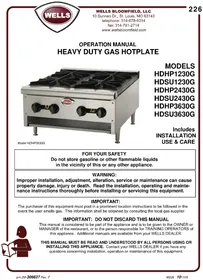 Notice Wells HDHP2430G Cuisinière
