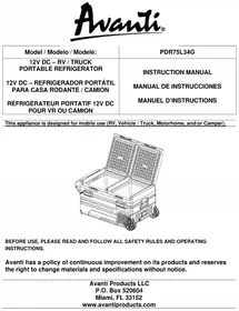 Notice Avanti PDR75L34G Frigo