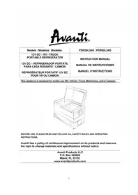 Notice Avanti PDR50L34G Frigo